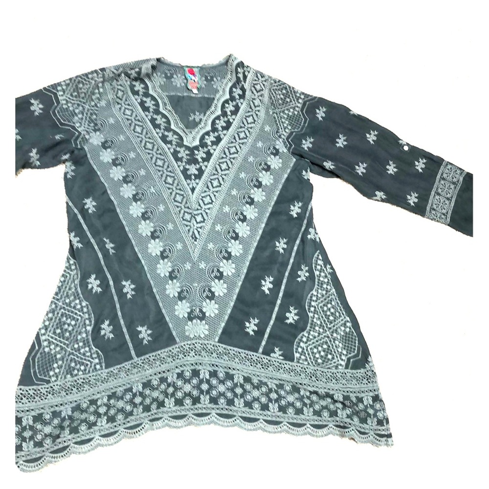Johnny Was Dress Lace Embroidered